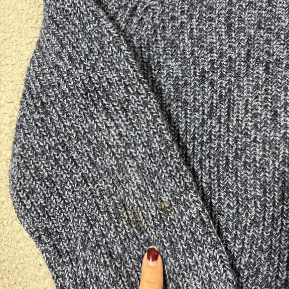 Faherty Marled Shawl Cardigan Men M Blue Cotton Cashmere Preppy Academia Grandpa - Picture 2 of 8